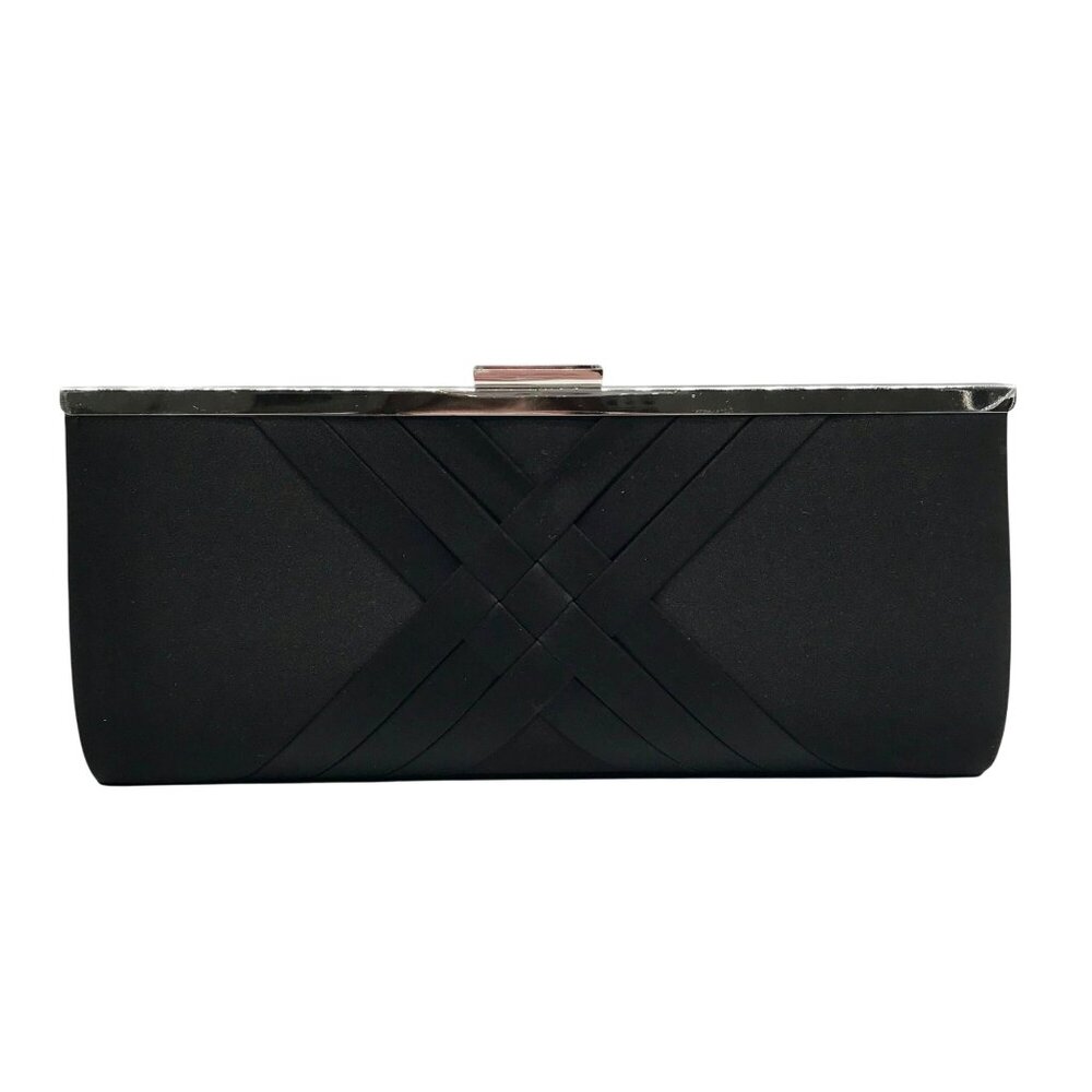 I.N.C. International Concepts Black Satin Kelsie Clutch Crossbody Bag